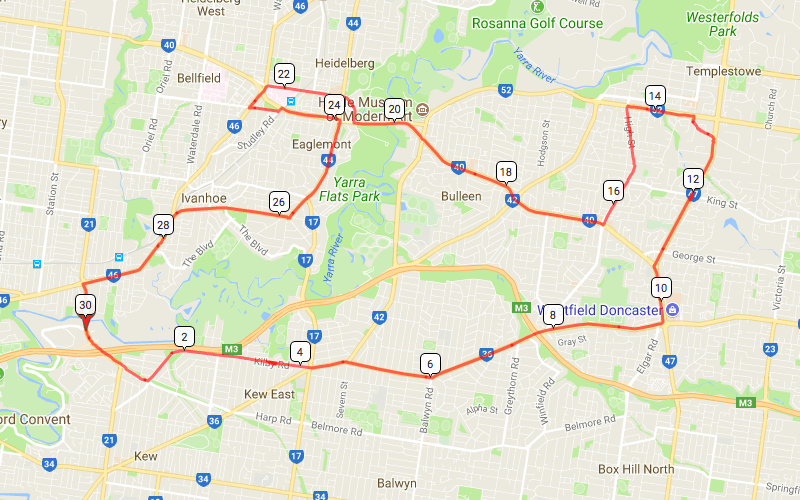 Tour de Burbs Route