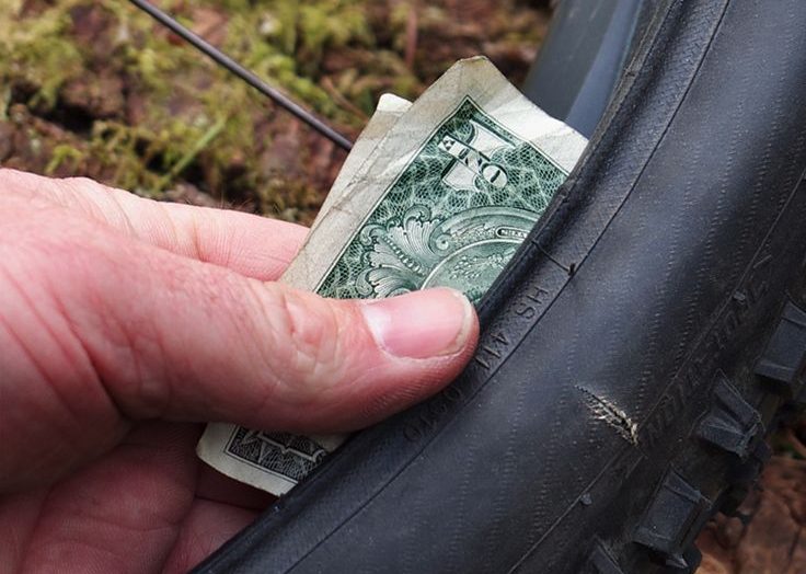 One Dollar Bill Trick to Fix Punctures