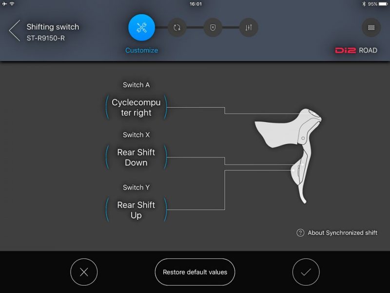 Shimano E-Tube App Shifter Configuration