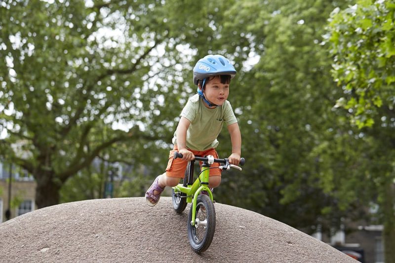 Kids on Green Balance Bike