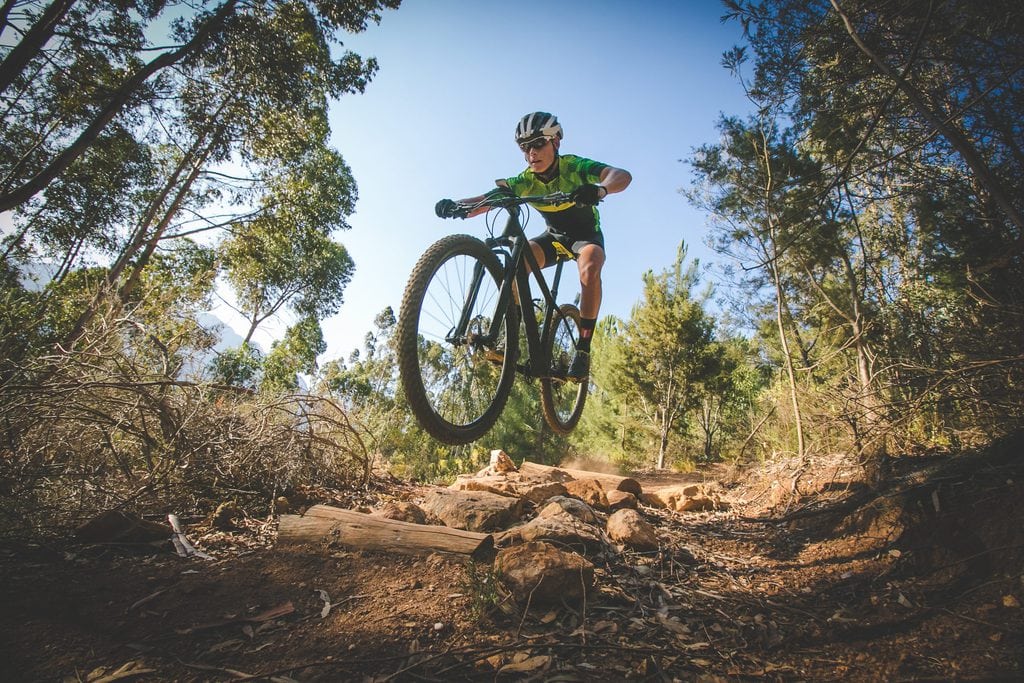 Mountain Biker in a Trail