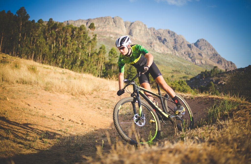 Mountain Biker in a Trail