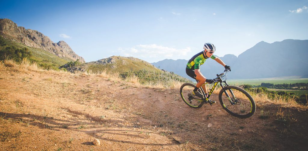 Mountain Biker in a Trail